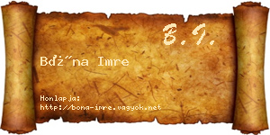 Bóna Imre névjegykártya